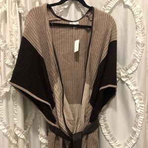 NWT NY & Co. Sweater with faux leather accent